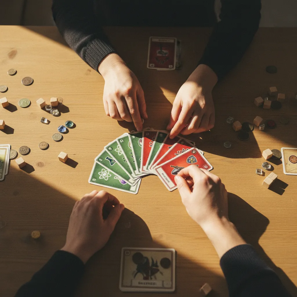 Mecánica de draft en acción: los jugadores eligen cartas simultáneamente