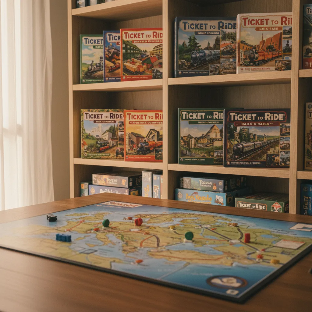 Diferentes ediciones y versiones de Aventureros al Tren en exposición