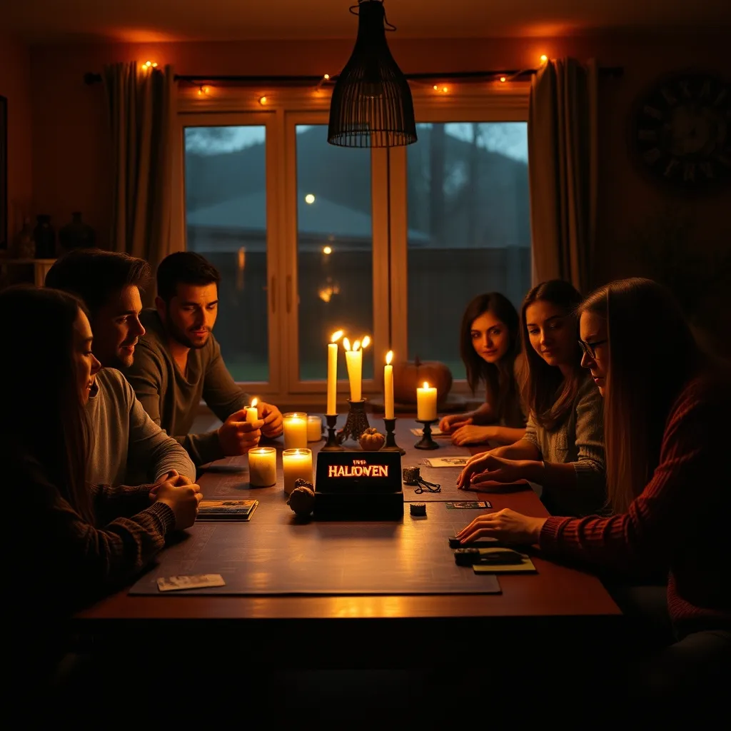 Grupo de amigos disfrutando de una intensa partida cooperativa de terror con ambientación perfecta