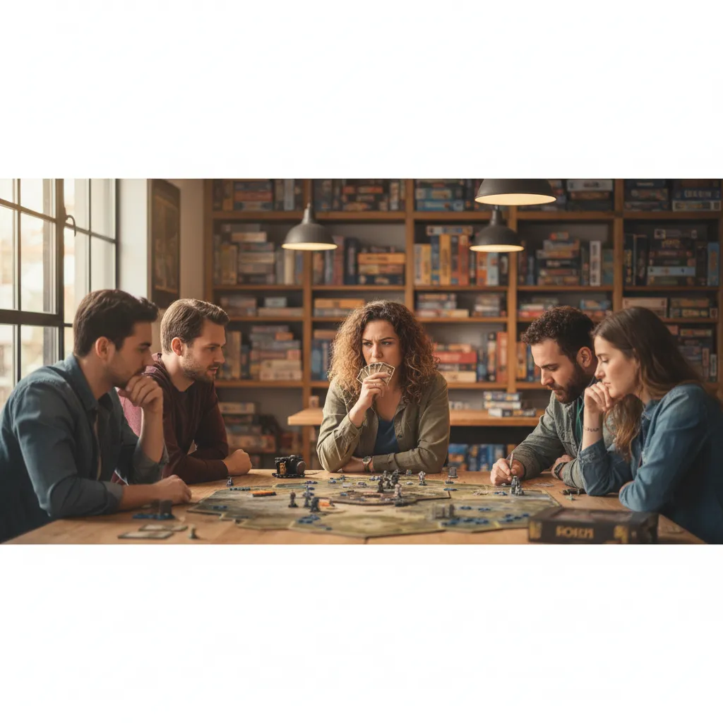 Grupo de jugadores concentrados en una partida de estrategia avanzada