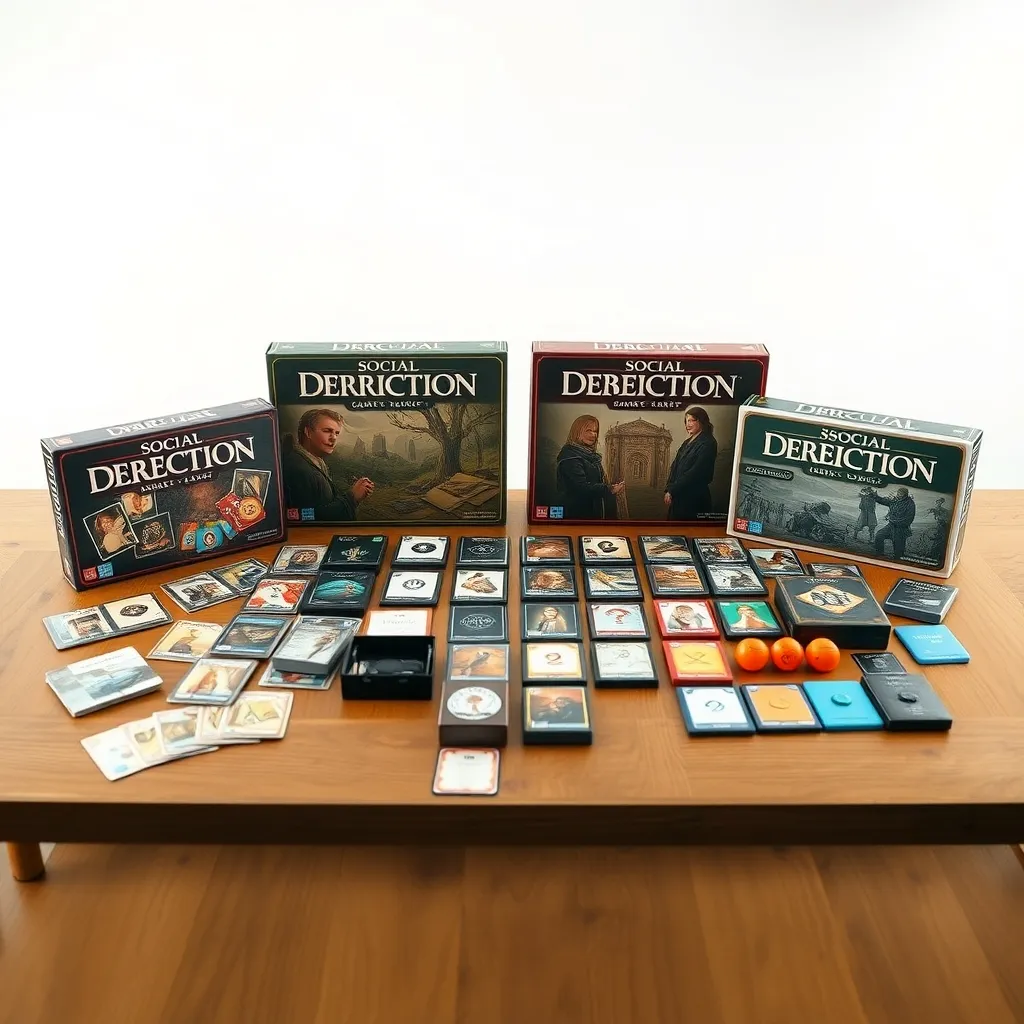 Comparativa visual de varios juegos de deducción social sobre la mesa