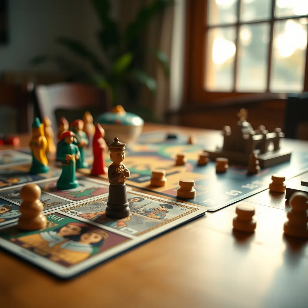 Componentes de un juego de mesa con temática mexicana prehispánica