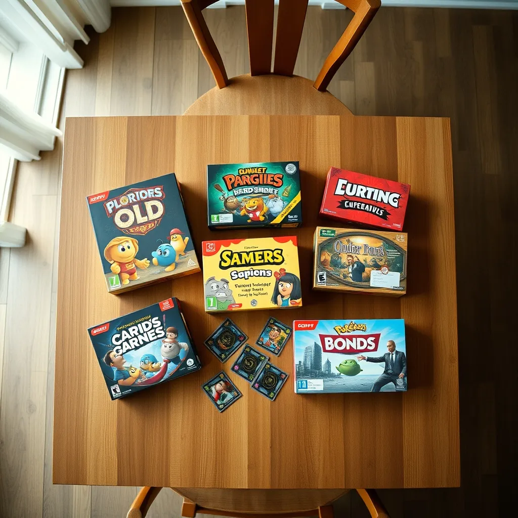 Selección de cajas de juegos de mesa party listos para una noche de diversión grupal
