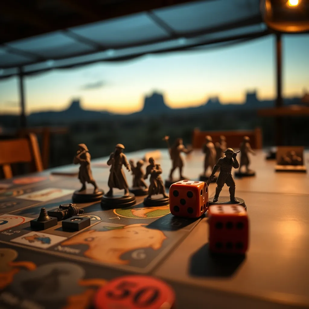 Componentes de juegos de mesa protegidos: miniaturas pintadas, fichas y tapete de neopreno