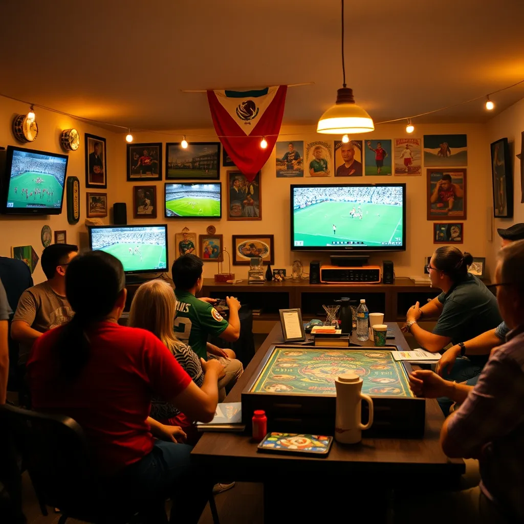 Aficionados siguiendo el calendario de la Liga MX entre juegos de mesa y fútbol