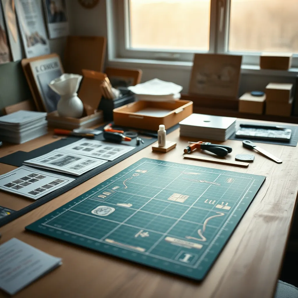 Espacio de trabajo para crear un tablero de juego de mesa personalizado