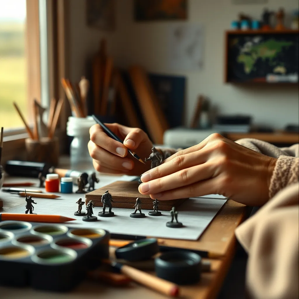 Proceso de pintura artesanal de miniaturas para juegos de mesa