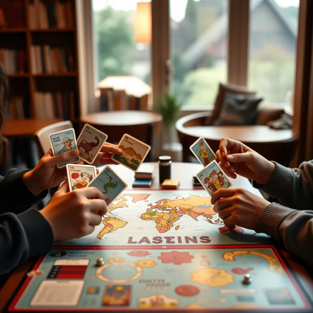 Jugadores cooperando durante una partida de Pandemic con cartas de rol