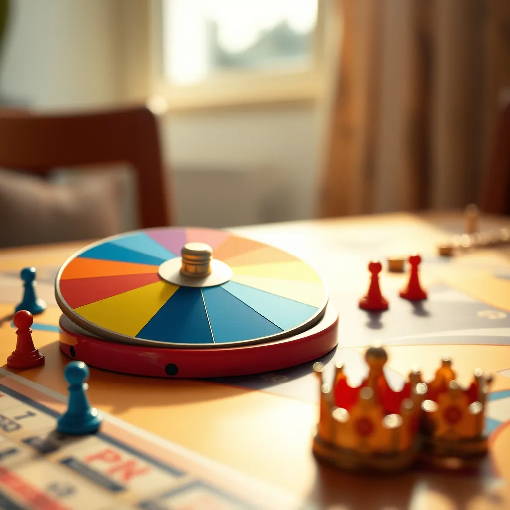 Detalle de la ruleta y las coronas de categoría del juego Preguntados