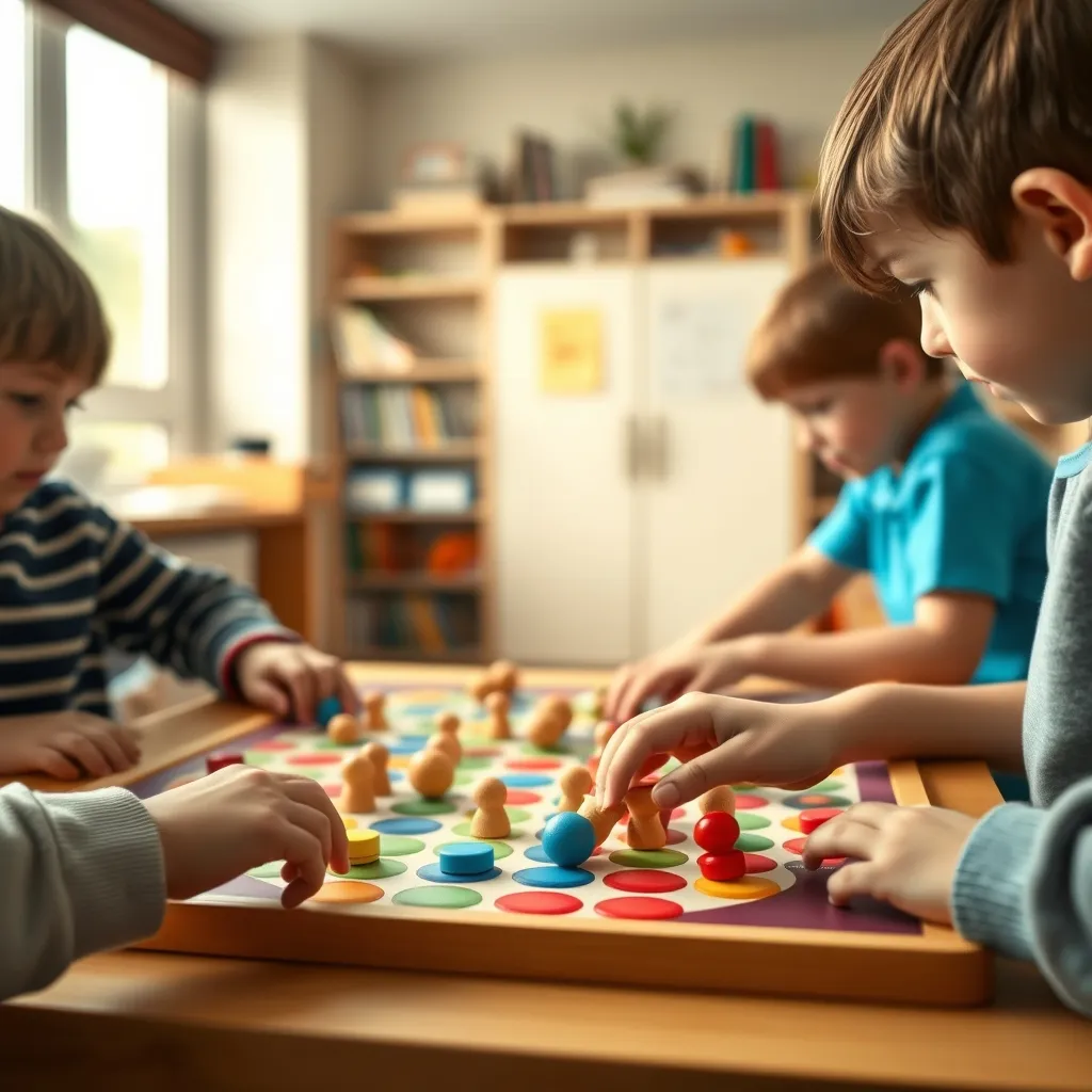 Niños disfrutando de un juego cooperativo educativo en grupo