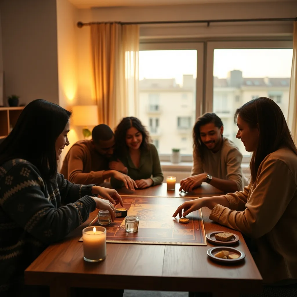 Grupo de amigos disfrutando de una partida cooperativa de Pandemia