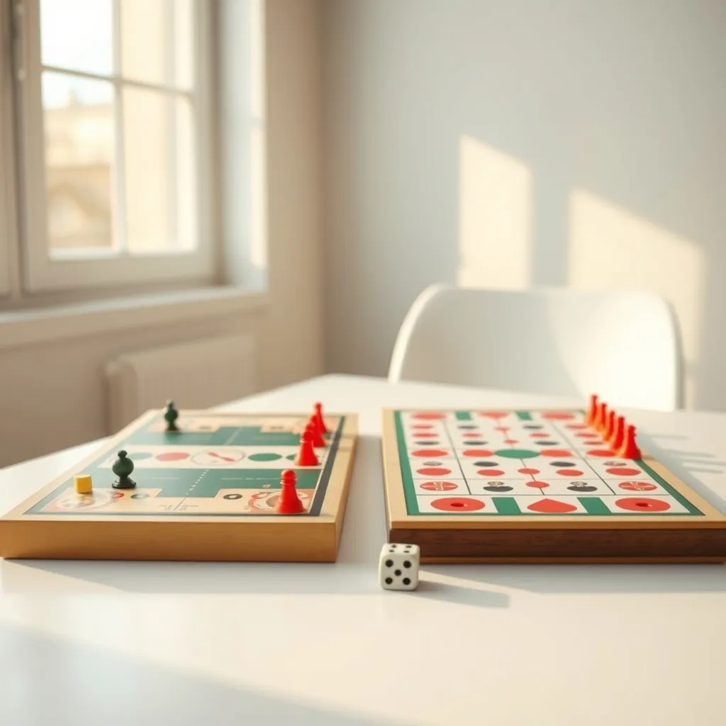 Comparativa visual entre un tablero de Ludo británico y uno de Parcheesi americano