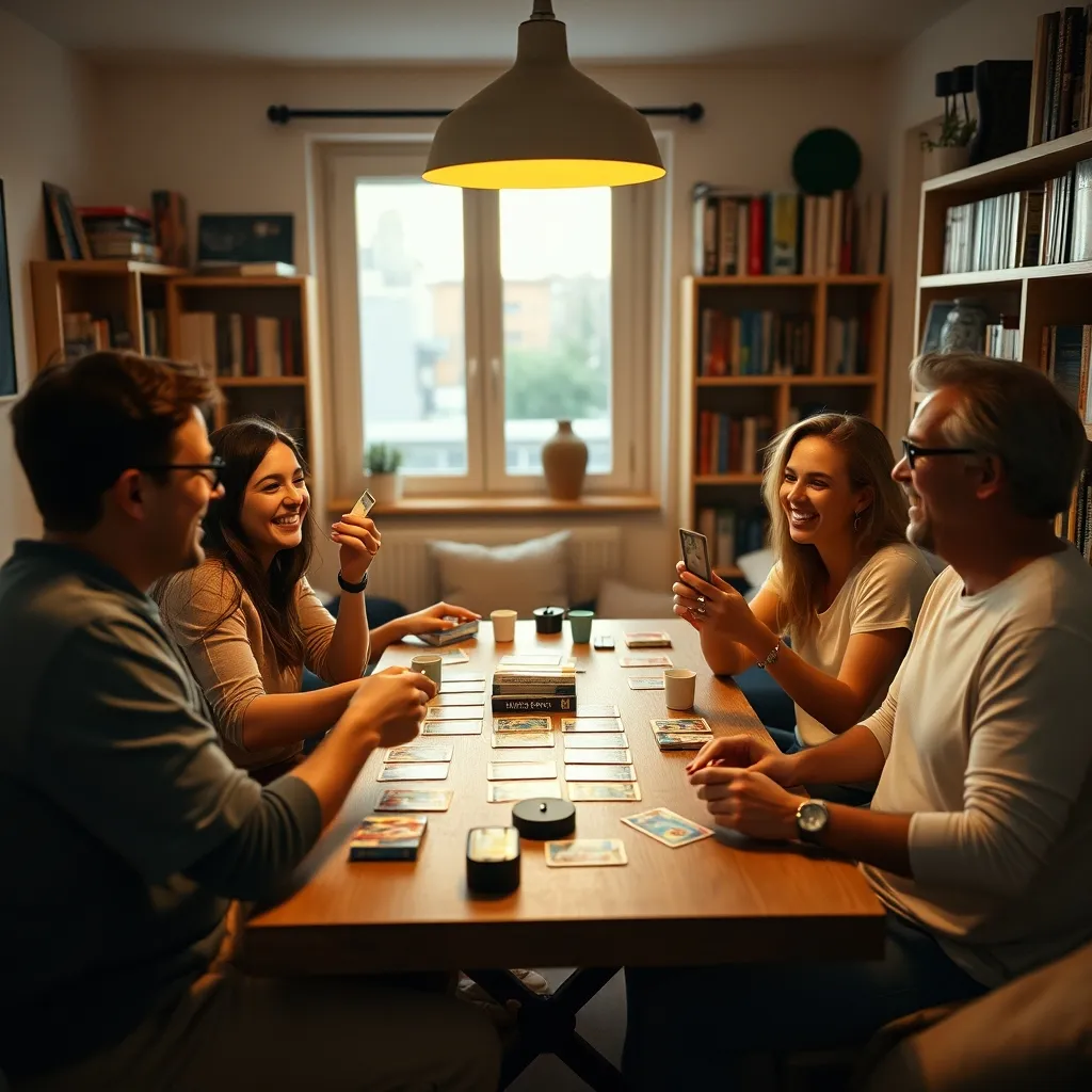 Grupo de amigos disfrutando de una velada de juegos de mesa Devir