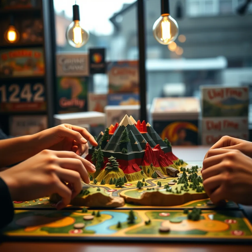 Partida de Harmonies mostrando los paisajes tridimensionales construidos por los jugadores