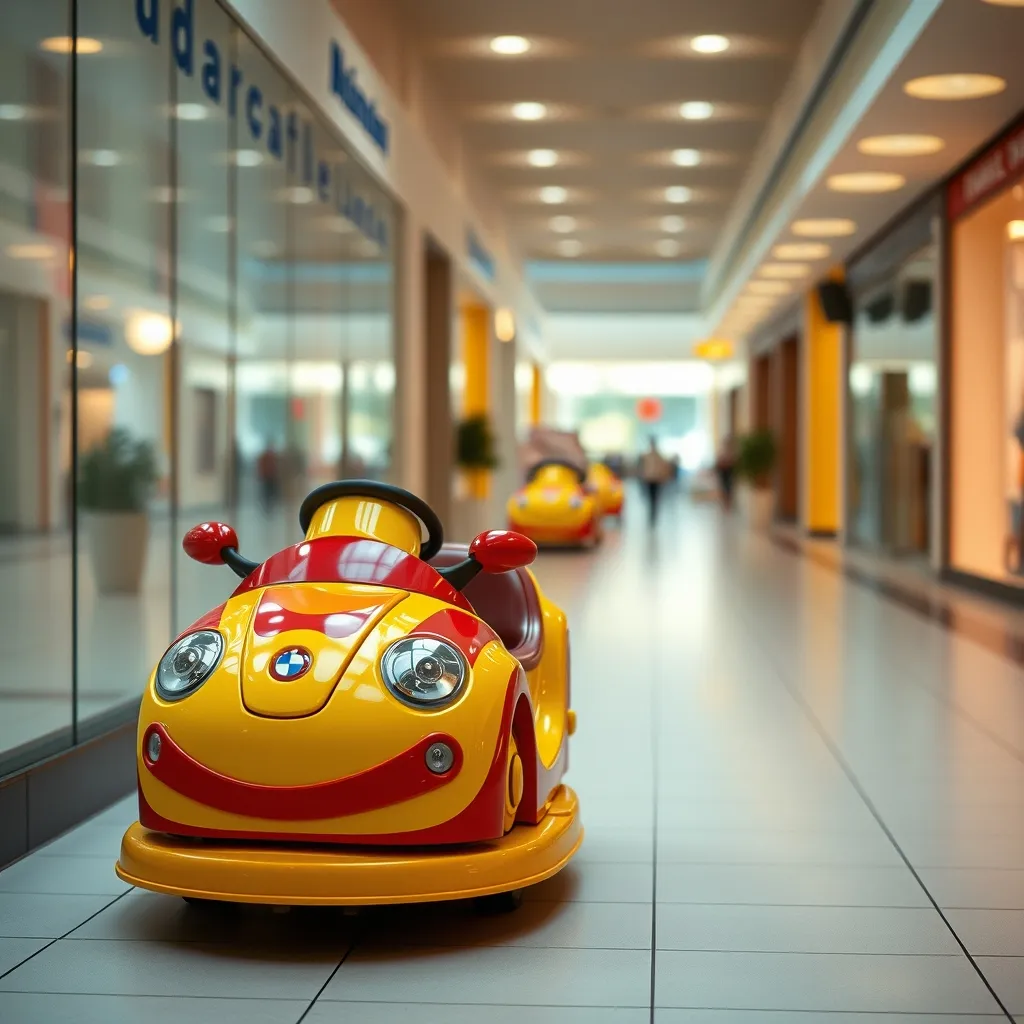 Atracción Mini Cars de Eurogames instalada en un centro comercial europeo