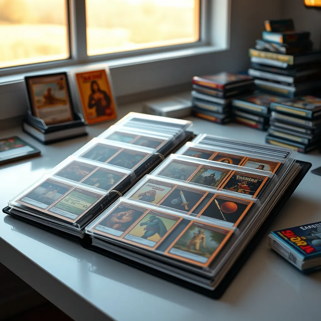 Una colección bien organizada con fundas protectoras mantiene el valor de las cartas a largo plazo
