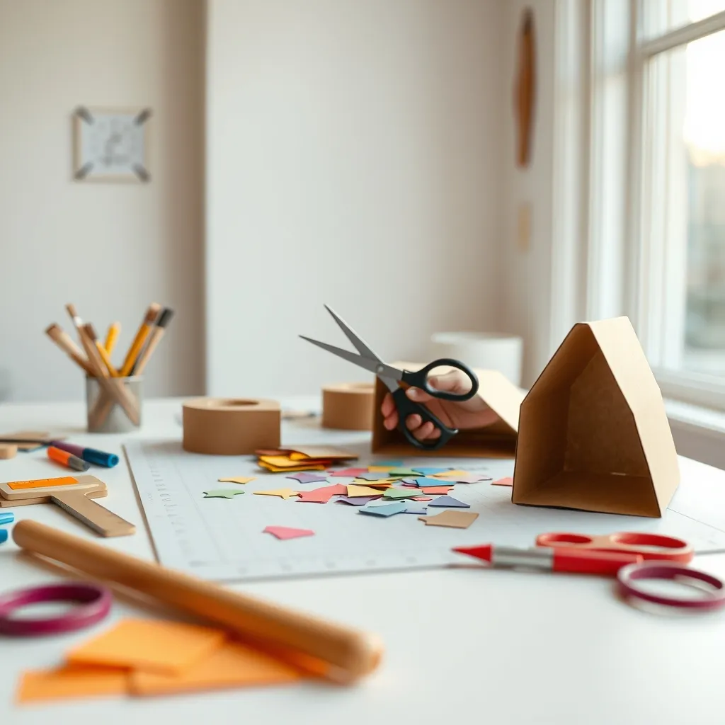 Materiales básicos para fabricar juegos de mesa caseros: cartulina, tijeras y rotuladores