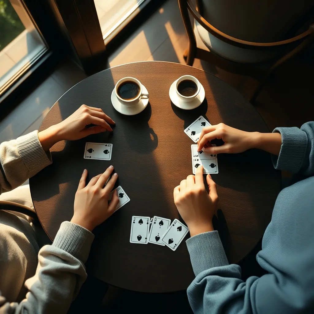 Partida de cartas para dos jugadores con juegos de estrategia