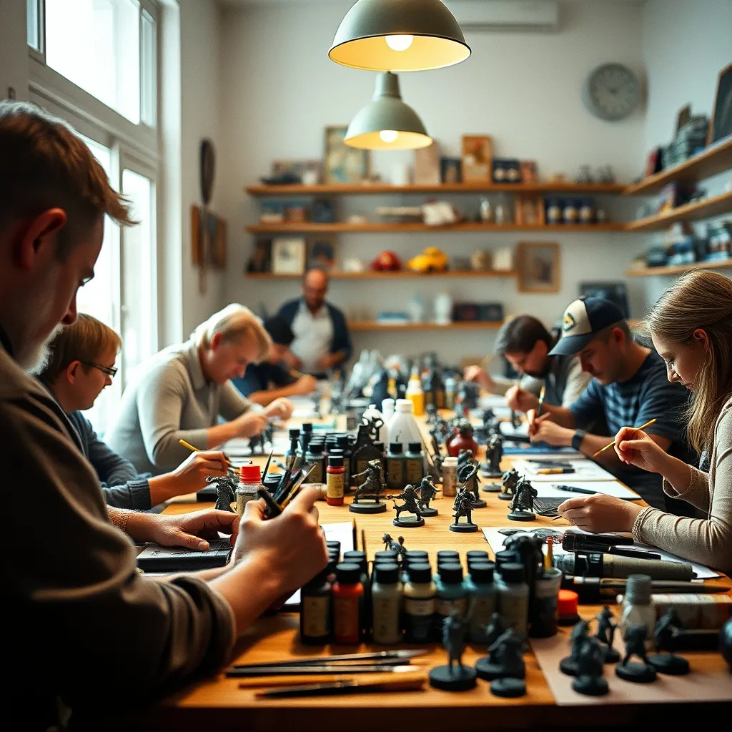 Taller de pintura de miniaturas Warhammer en un grupo de la comunidad valenciana