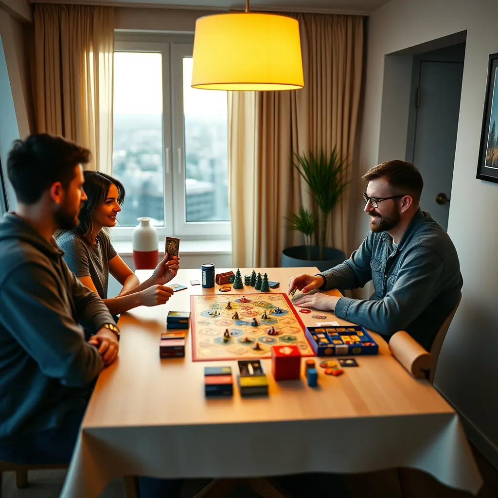 Fase de comercio entre jugadores durante una partida de Catan en grupo