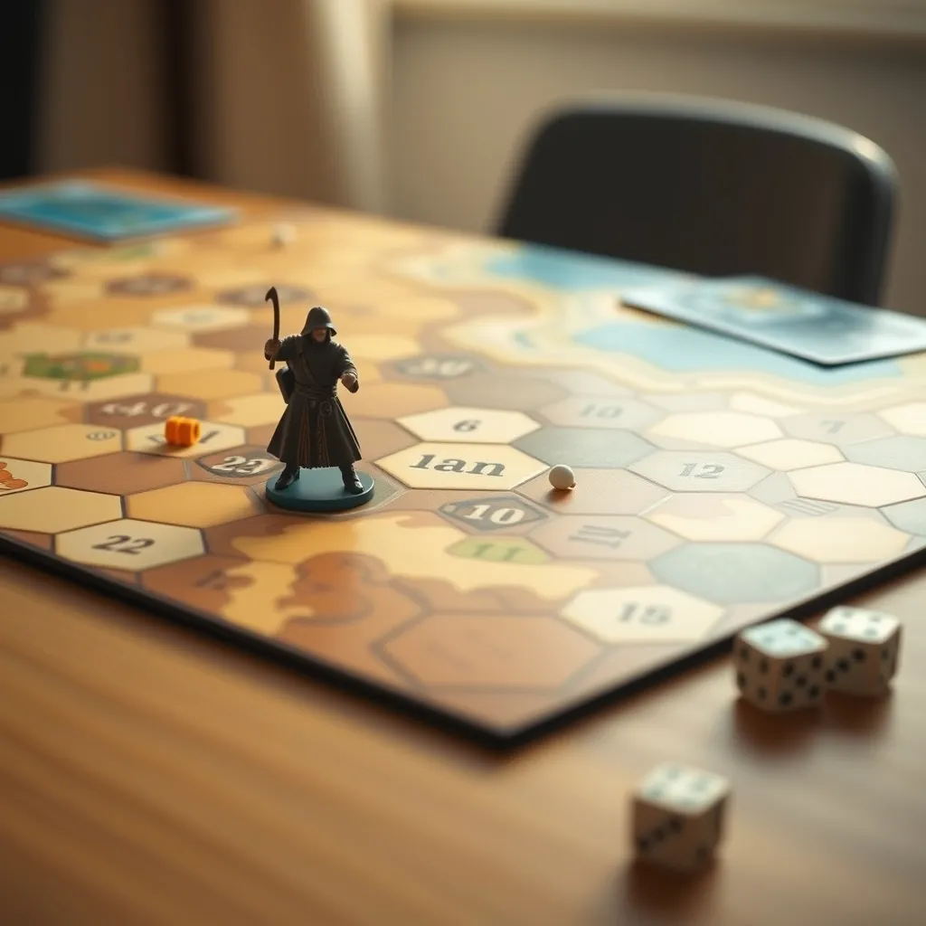 El ladrón colocado en el desierto al inicio de la partida de Catan