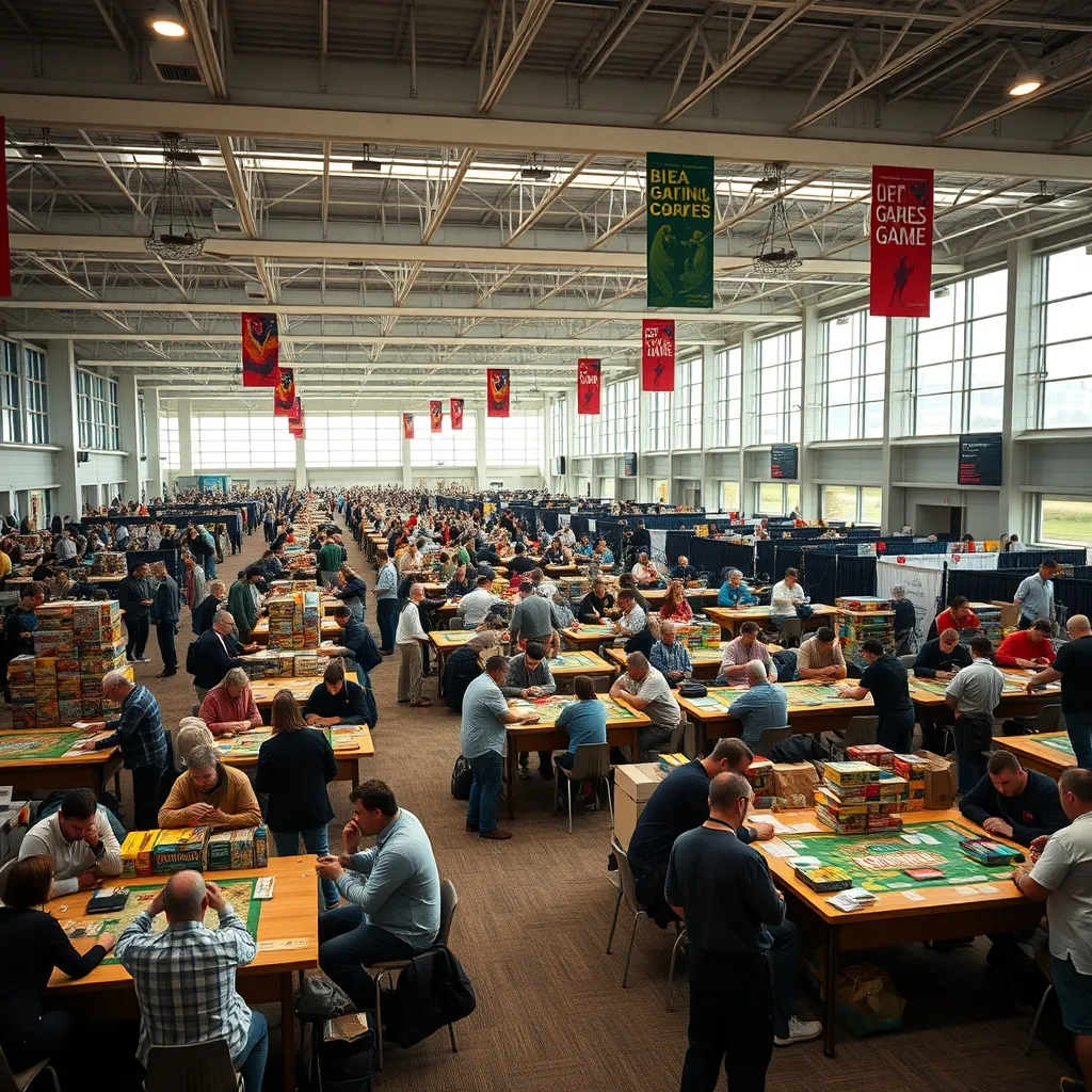 Un recinto ferial repleto de jugadores disfrutando de jornadas de juegos de mesa en España