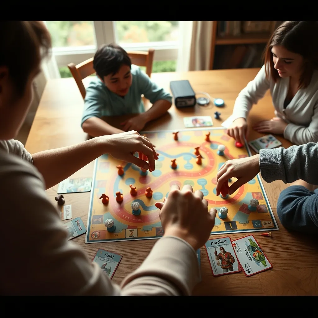 Vista cenital de una partida cooperativa en curso con varios jugadores participando simultáneamente