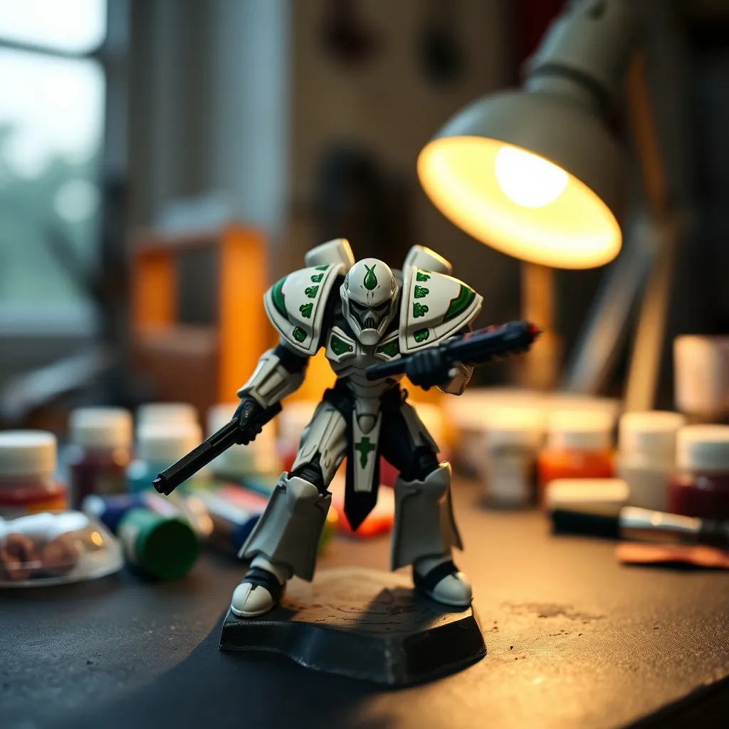 Terminator Deathwing pintado con el esquema clásico en hueso y detalles en verde