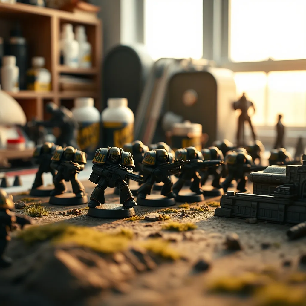 Miniaturas de Marines Espaciales pintadas que inspiran las facciones del videojuego